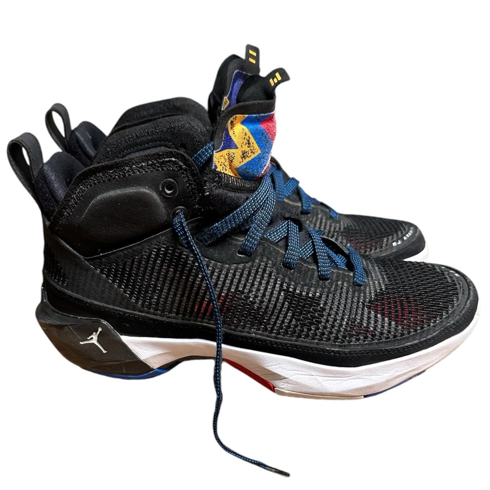 Air Jordan XXXVII 37  “Nothing But Net” Black Multi Color • Size 6.5Y - Picture 5 of 8